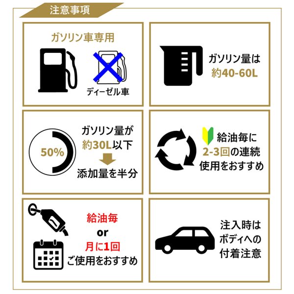 画像10: 燃料添加剤 ガソリン添加剤 1L PEA 燃費改善に貢献 燃費向上効果 清浄作用 洗浄効果添加剤 濃厚処方 3台分 TAKUMIモーターオイル 送料無料 添加剤 FSR 1L (10)