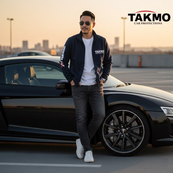 画像3: TAKMO(旧TAKUMIモーターオイル) オリジナルフルジップ スポーティージャケットパーカー スポーティ ロゴ入り M/Lサイズ (3)