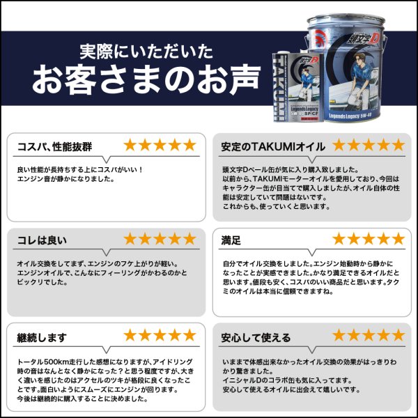 画像16: 頭文字D エンジンオイル 5W-40 4L SP/CF ガソリン車 ディーゼル車 化学合成油 合成油 API取得 TAKUMIモーターオイル 自動車用エンジンオイル 送料無料 LL 5W-40 (16)