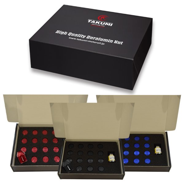 画像9: ホイールナット ジュラルミン製ナット 袋型 34mm M12 P1.25 P1.5 20本セット FR/5穴用 ロックあり TAKUMIモーターオイル ロゴ入り 送料無料 logo15-20 (9)