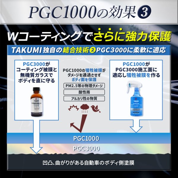 画像9: ガラスコーティング剤 スプレータイプ コーティングメンテナンス 犠牲被膜 高純度ガラス被膜 ダイヤモンド構造 送料無料 TAKUMIモーターオイル PGC1000 (9)