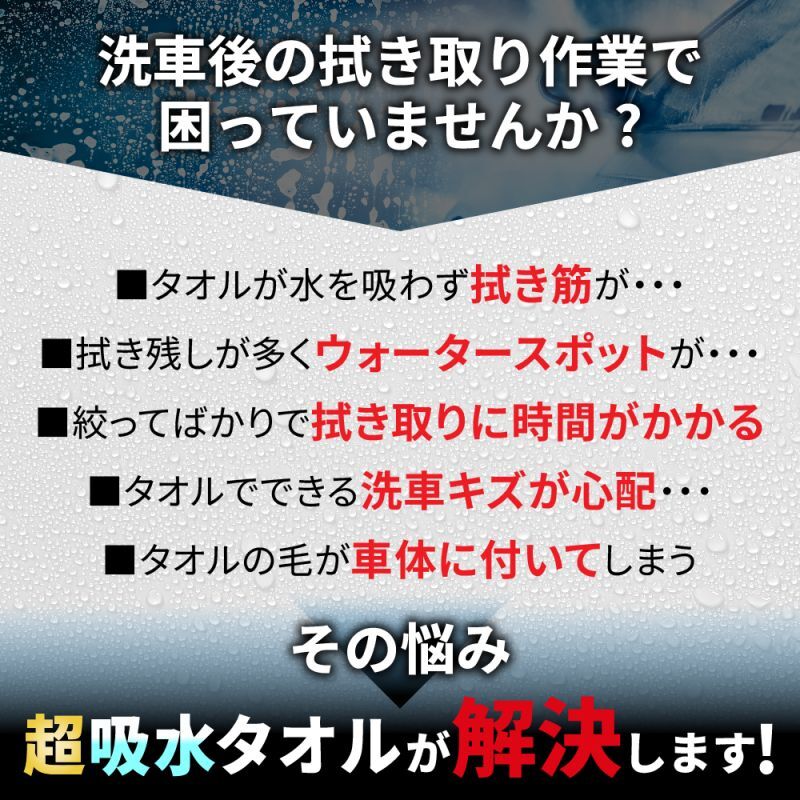 洗車後の拭き取りで困っていませんか？吸水タオル、マイクロファイバー、ファイバークロス