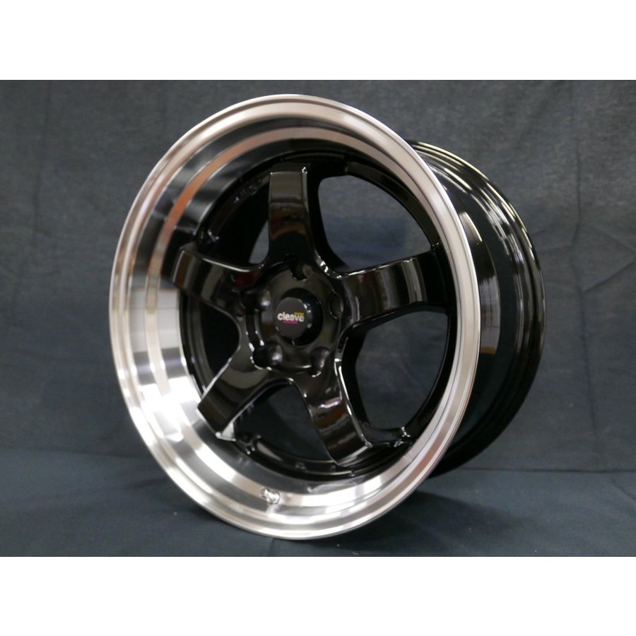 ホイール 17インチ 2本セット 17x9J +18 5H-114.3 ブラック スポーク CLEAVE 送料無料 No.1