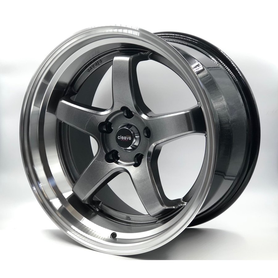 ホイール 18インチ 4本セット 18x9.5J +18 5H-114.3 ガンメタ スポーク CLEAVE 送料無料 No.7