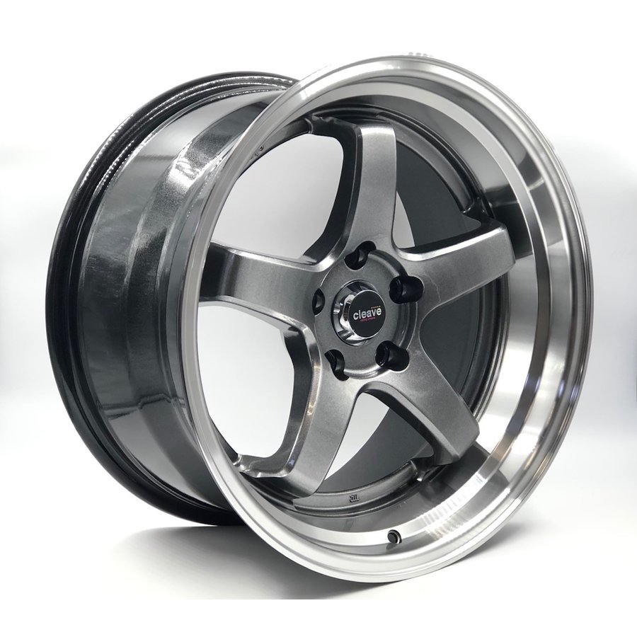 ホイール 18インチ 4本セット 18x9.5J +18 5H-114.3 ガンメタ スポーク CLEAVE 送料無料 No.7