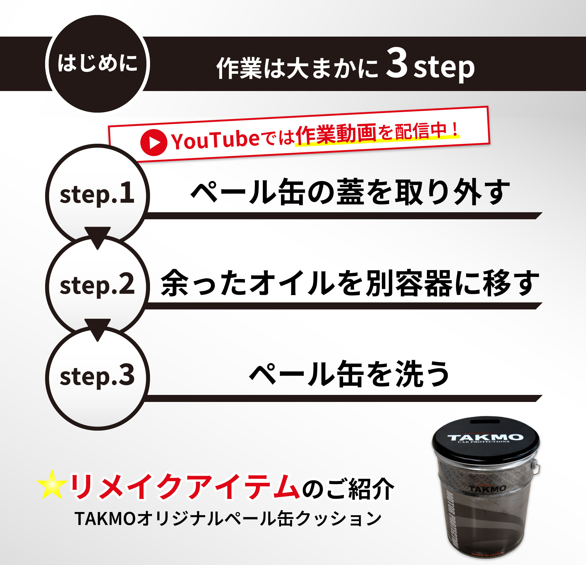 TAKMOオリジナル公式】ペール缶クッション 20L用 天板付き TAKMO